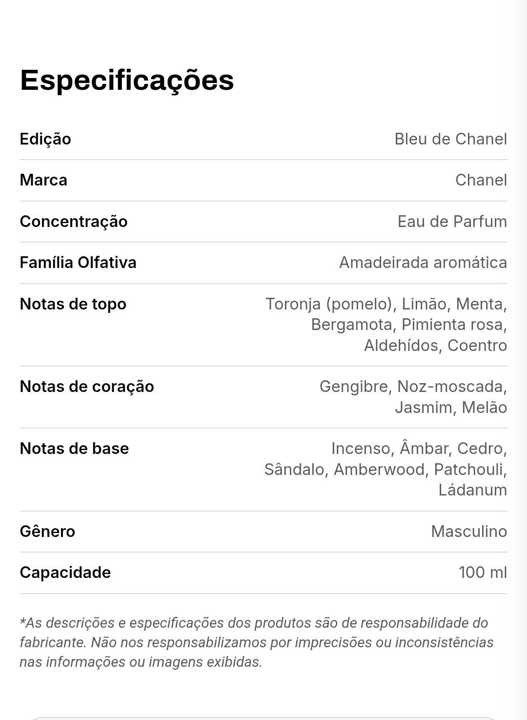 Bleu de Chanel EDP 100 ml